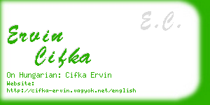 ervin cifka business card